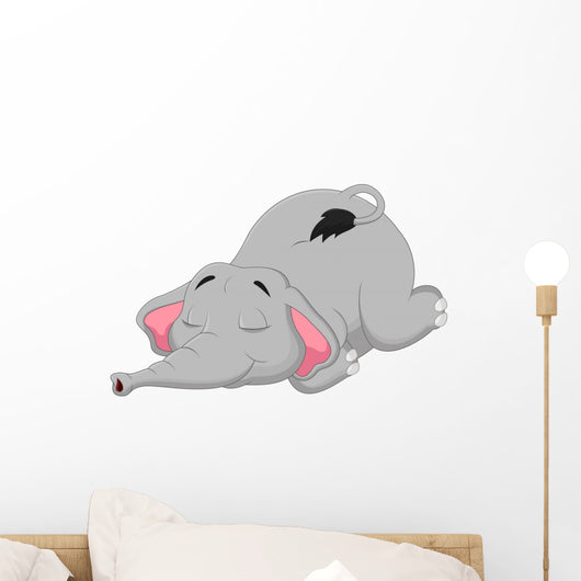 Cartoon elephant sleeping Wall Decal