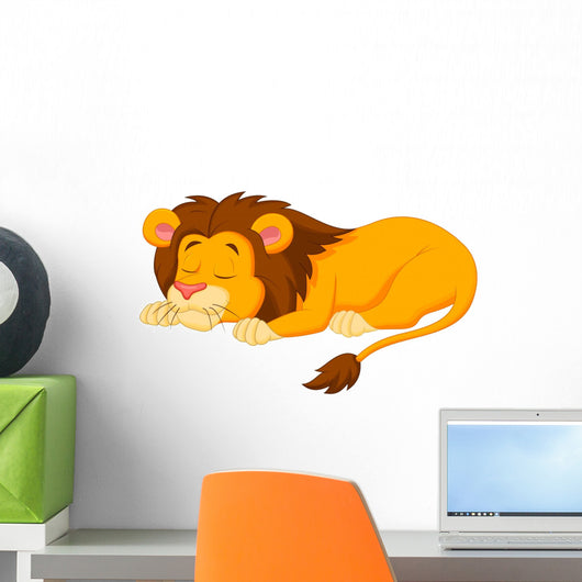 Lion cartoon sleeping Wall Decal