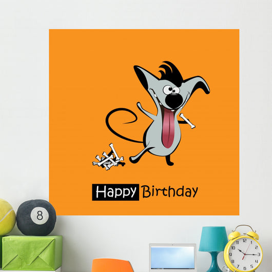 Happy Birthday Smile Dogs Wall Mural