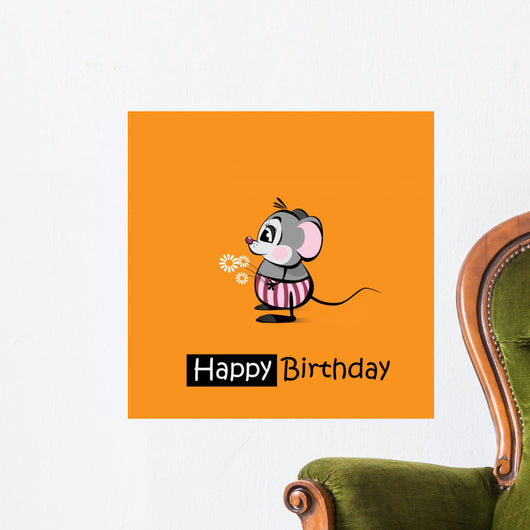 Happy Birthday Smile Mousy Wall Mural