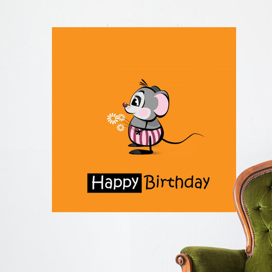 Happy Birthday Smile Mousy Wall Mural