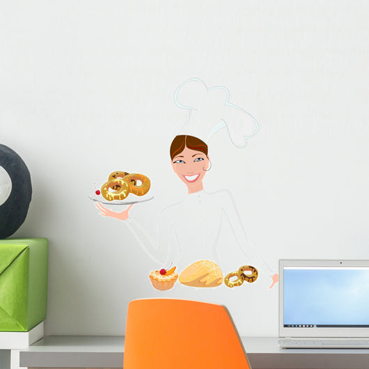 Female Baker with Sweet Wall Decal