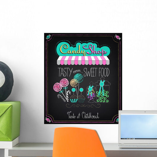 Candy Shop. Menu on the chalkboard