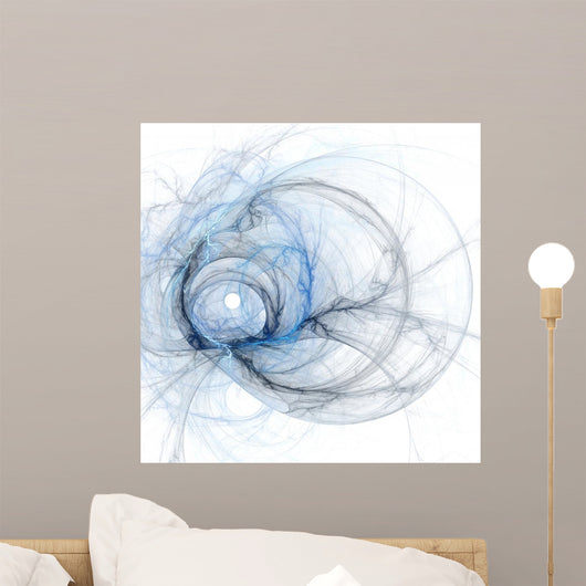 Abstract fractal blue on the white background Wall Mural