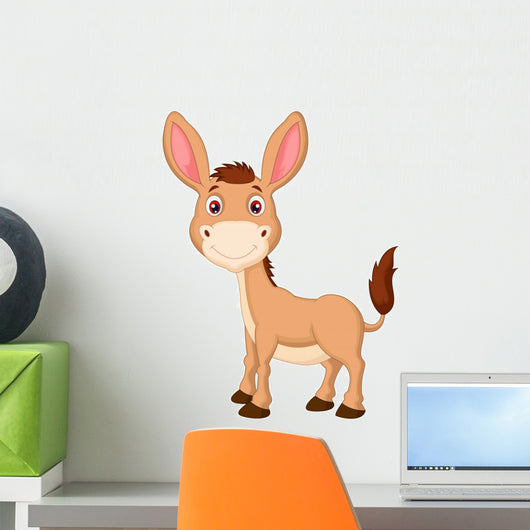 Cute donkey cartoon Wall Decal