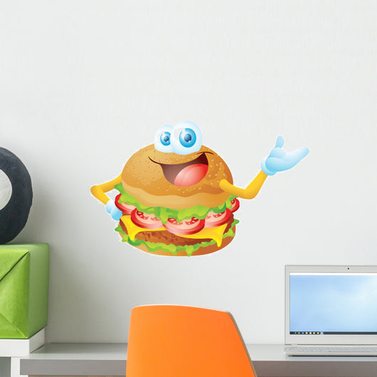 hamburger cartoon Wall Decal