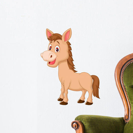 Cute horse cartoon Wall Decal