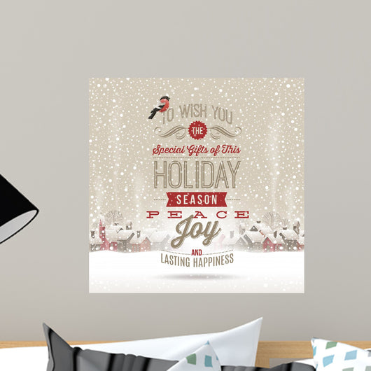 Christmas greetings against a winter landscape with village