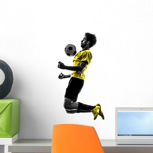 Brazilian Soccer Futbol Player Young Man Silhouette Wall Decal