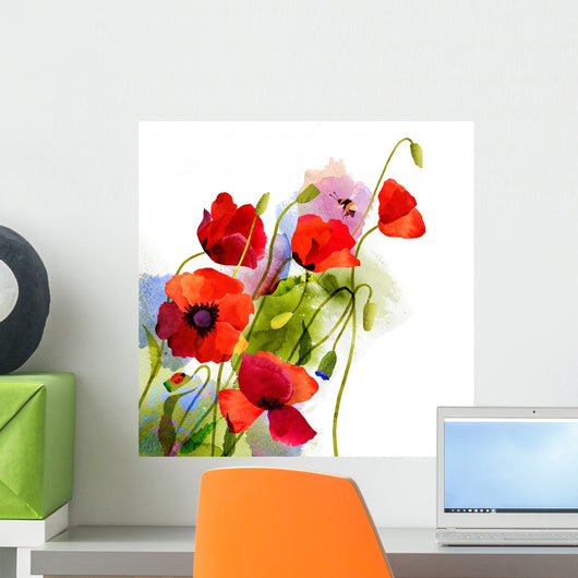 Watercolor poppy