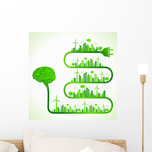 Illustration of Ecology Concept With Brain