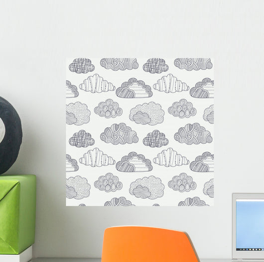 Clouds Seamless Pattern Wall Decal Design 2