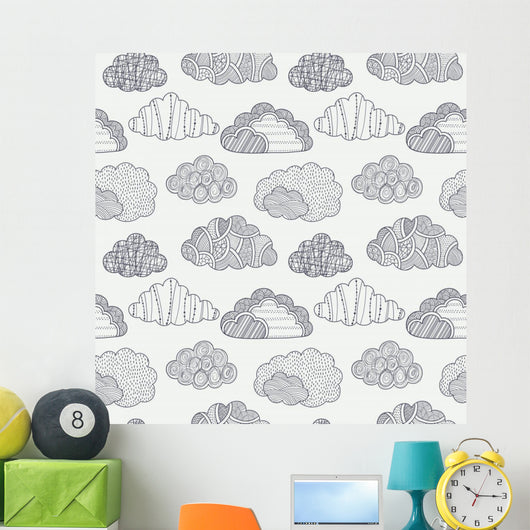 Clouds Seamless Pattern Wall Decal Design 2
