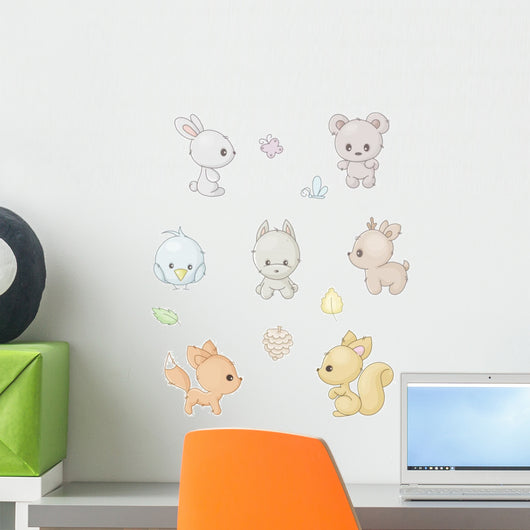 set of cute forest animals Wall Decal