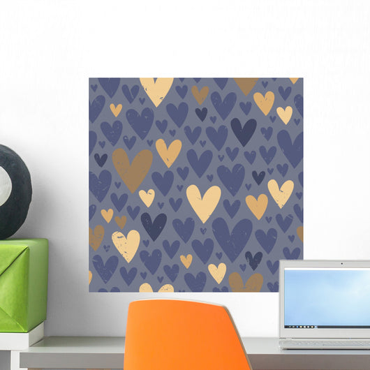 Seamless Pattern with Hearts Wall Decal