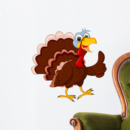 Funny Turkey Cartoon Thumb up Wall Decal