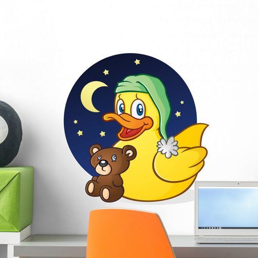 Rubber Duck Nap Time Cartoon Character Wall Decal