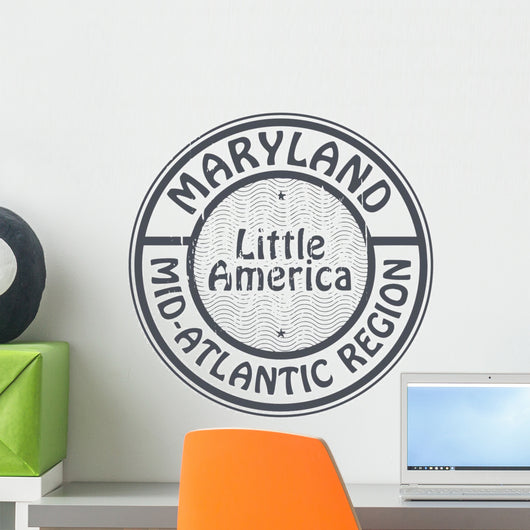 Grunge rubber stamp with name of Maryland, Mid-Atlantic region Wall Decal