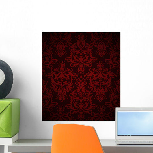 Seamless Dark Red Vintage Wall Decal