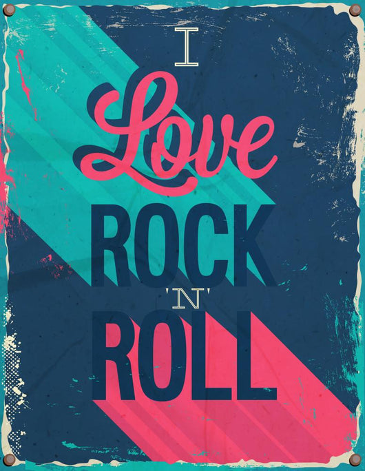I Love Rock and Roll Vector Illustration