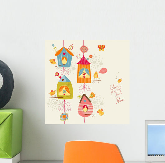 Floral with Birds Wall Decal
