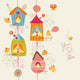 Floral with Birds Wall Decal