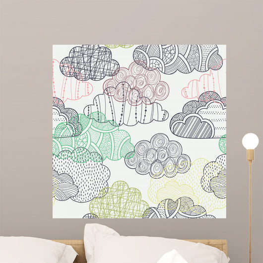 Clouds Seamless Pattern Wall Decal Design 1
