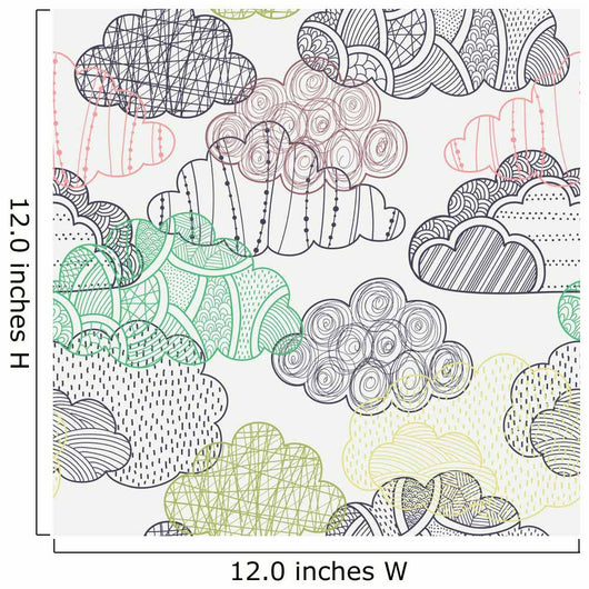 Clouds Seamless Pattern Wall Decal Design 1