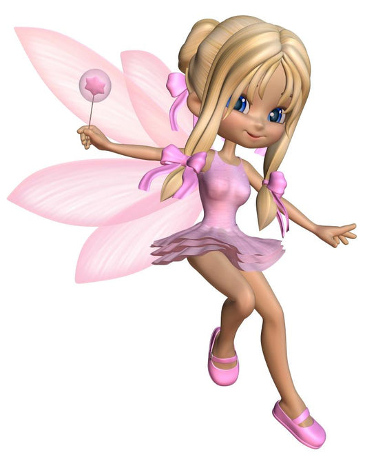 Cute Toon Ballerina Fairy in Pink Wall Decal