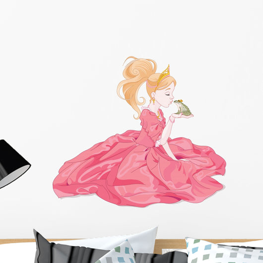 Princess Kissing Frog Wall Decal