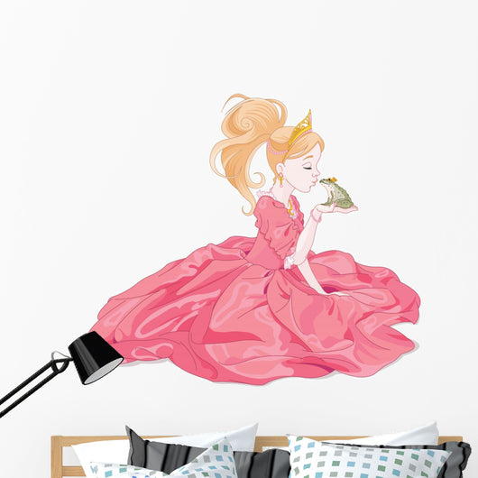 Princess Kissing Frog Wall Decal
