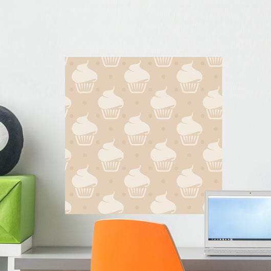 Seamless with Cupcakes Wall Decal