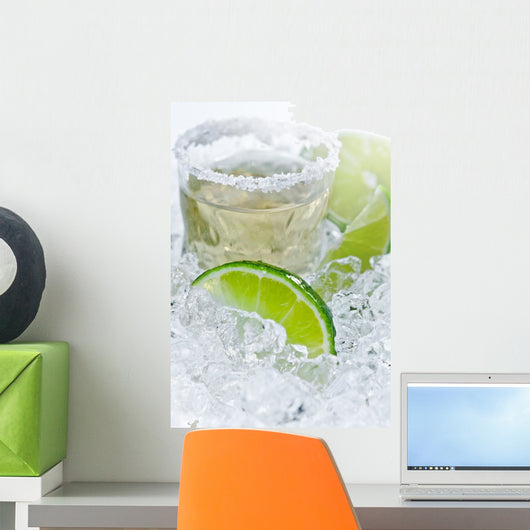 gold tequila with salt and lime Wall Mural