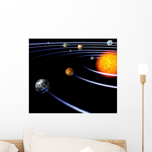 schematical image of the solar system..With Clipping Path