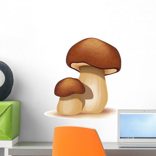 Two Ceps Isolated on a White Background Wall Decal