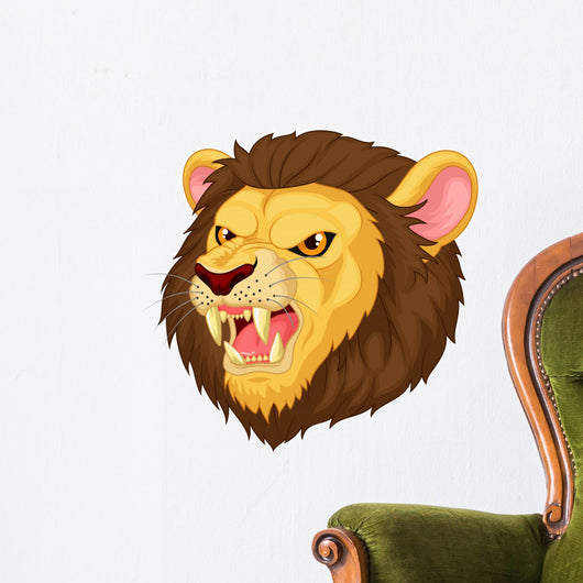 Angry lion head mascot Wall Decal