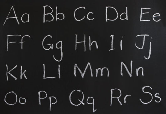 letters on a chalkboard Wall Mural