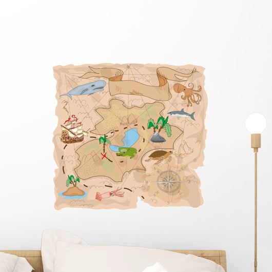 Treasure Island Map Wall Mural
