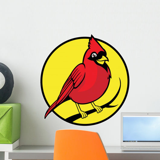Cardinal Bird Mascot Wall Decal