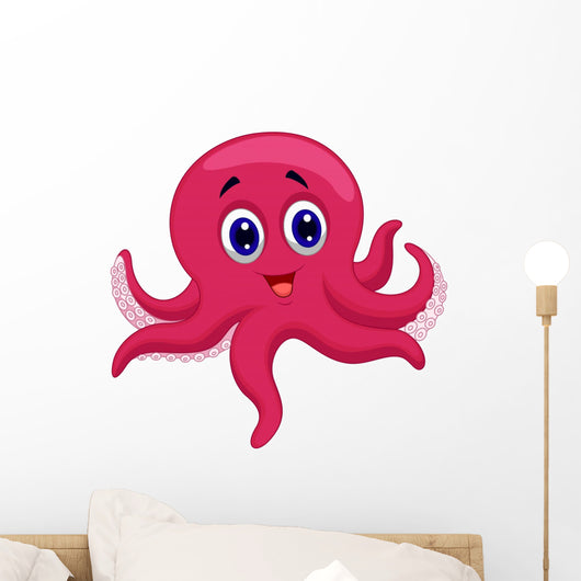 Octopus cartoon Wall Decal
