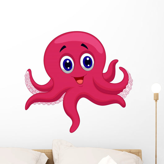 Octopus cartoon Wall Decal
