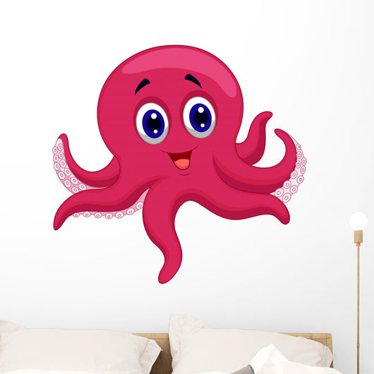 Octopus cartoon Wall Decal