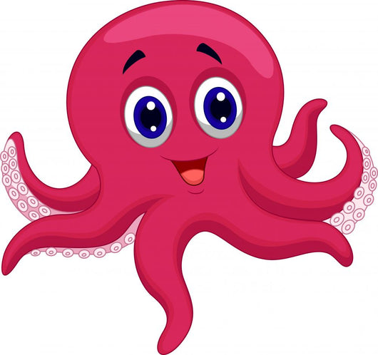 Octopus cartoon Wall Decal