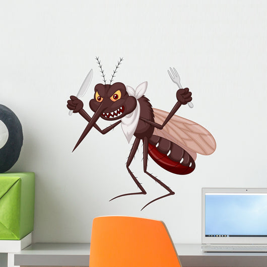 Mosquito cartoon ready for eat Wall Decal