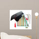 Medal for achievement in education with diploma, hat and books