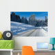 Snowy Road to Forest Wall Decal