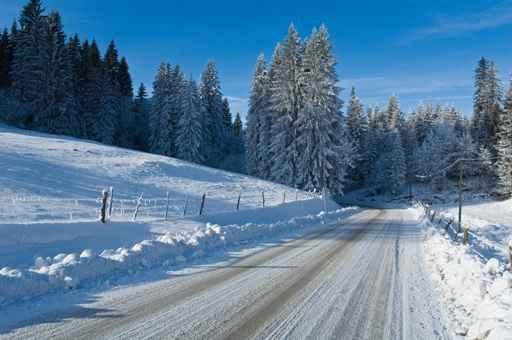 Snowy Road to Forest Wall Decal