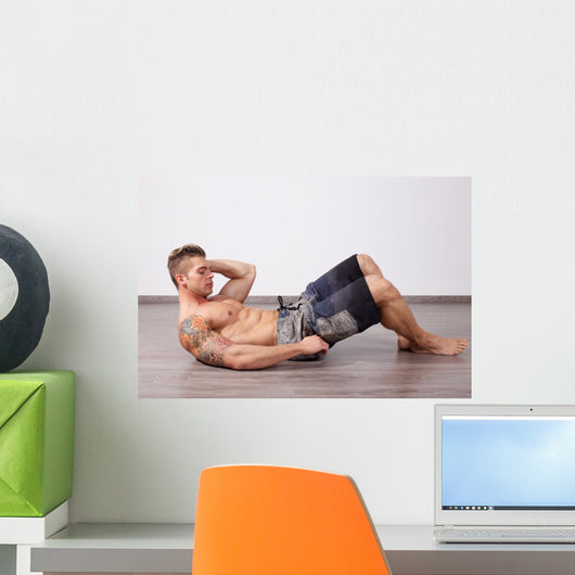 Sit-ups in Gym Wall Mural
