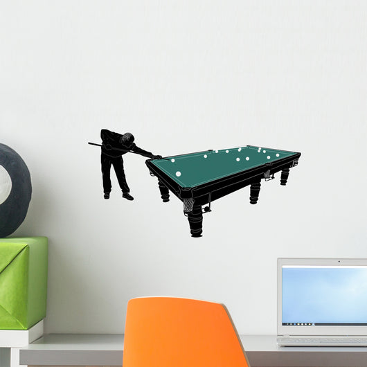 isolated man plaing billiards Wall Decal