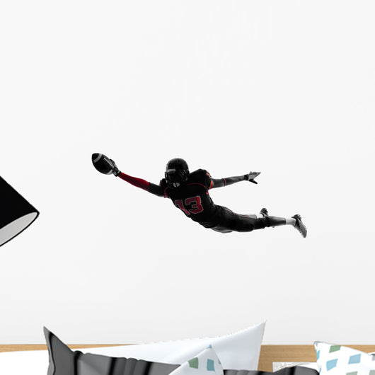 American Football Player Scoring Touchdown Silhouette Wall Decal